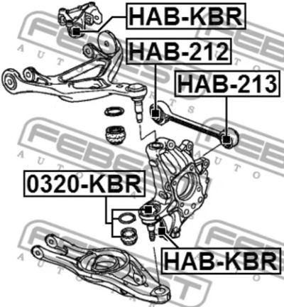 Лот: 18592544. Фото: 1. Сайлентблок задней цапфы HAB-KBR... Ходовая, подвеска, рулевое управление