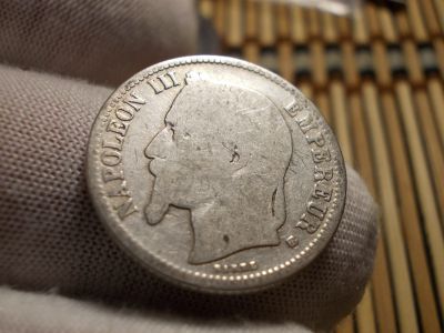Лот: 17165544. Фото: 1. Редкое старинное серебро-1 франк... Россия до 1917 года