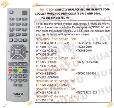 Лот: 10839031. Фото: 1. Пульт универсальный Vestel RM-175CH... Пульты ДУ