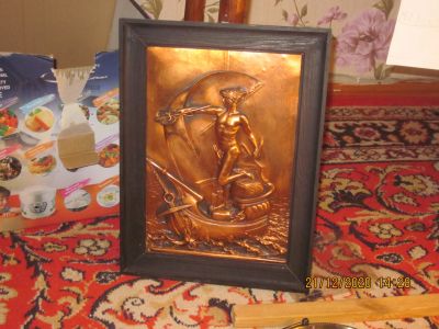 Лот: 17035203. Фото: 1. Барельеф из меди. Меркурий. Аксессуары