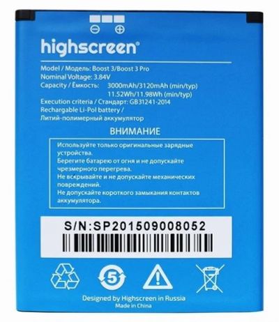 Лот: 12156390. Фото: 1. АКБ Original Highscreen Boost... Аккумуляторы