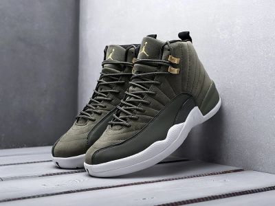 Лот: 12532496. Фото: 1. Кроссовки Nike Air Jordan 12 хаки... Кеды, кроссовки, слипоны