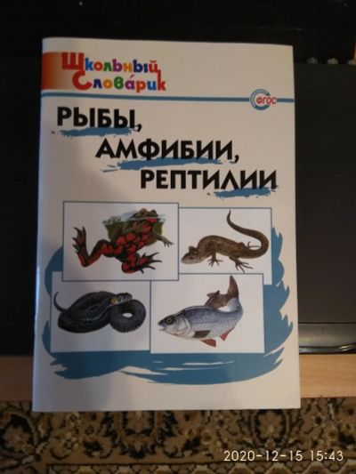 Лот: 7463363. Фото: 1. школьный словарик-- рыбы, амфибии. Школьная канцелярия
