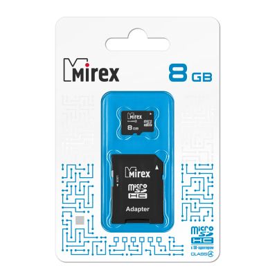 Лот: 19129354. Фото: 1. Карта памяти microSD HC 8 GB Mirex... Карты памяти