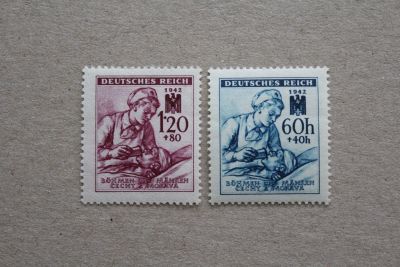 Лот: 23604338. Фото: 1. Германия 1942 года. 3 Рейх. Богемия... Марки