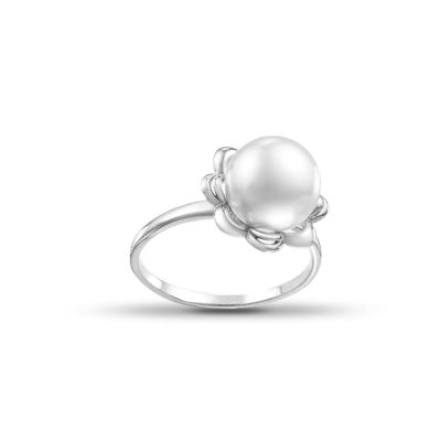 Лот: 23860300. Фото: 1. Кольцо из серебра с жемчугом SWAROVSKI. Кольца, перстни