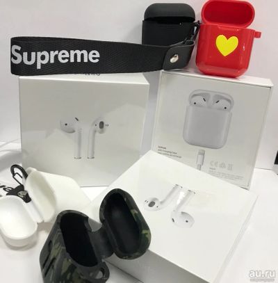 Лот: 12567777. Фото: 1. наушники Apple Airpods + чехол... Наушники, гарнитуры