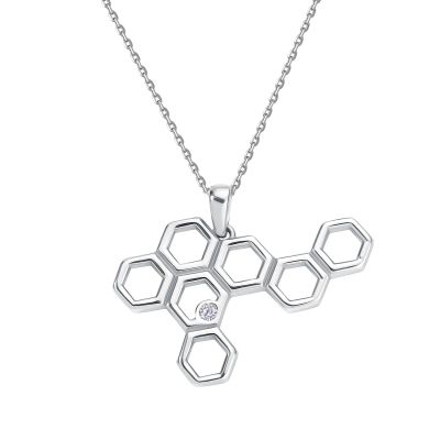 Лот: 23893531. Фото: 1. Серебряное колье с фианитом Swarovski... Цепочки