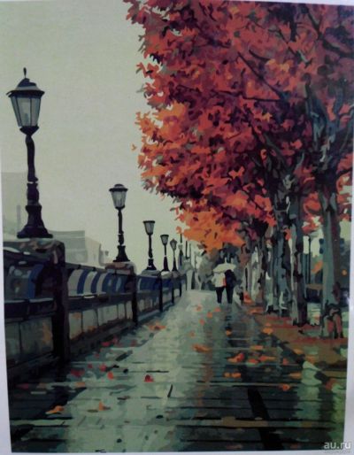Лот: 13614541. Фото: 1. Раскраска по номерам Осенний дождь. Картины по номерам