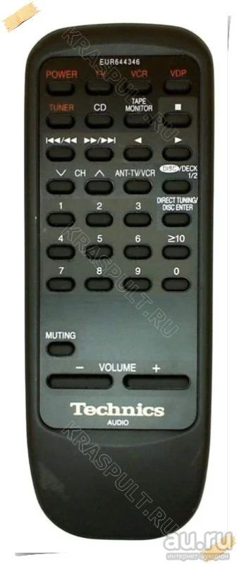 Лот: 16105449. Фото: 1. Пульт TECHNICS EUR644346. Пульты ДУ