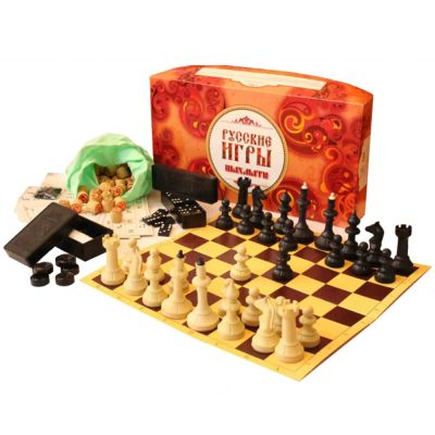 Лот: 22361570. Фото: 1. Набор Русские игры (Шахматы, шашки... Шахматы, шашки, нарды
