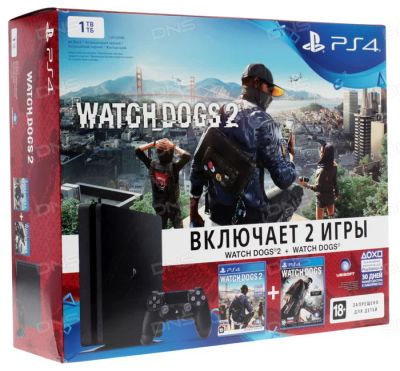 Лот: 9302116. Фото: 1. PlayStation 4 Slim + Watch Dogs... Игровые приставки, консоли