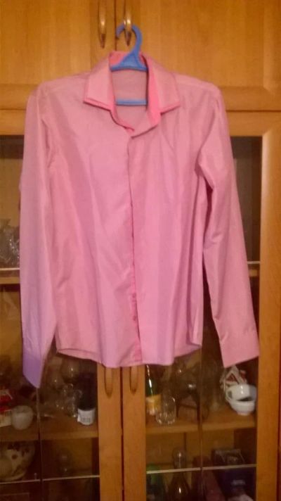 Лот: 8161522. Фото: 1. рубашка розовая р.44. Рубашки, блузки, водолазки