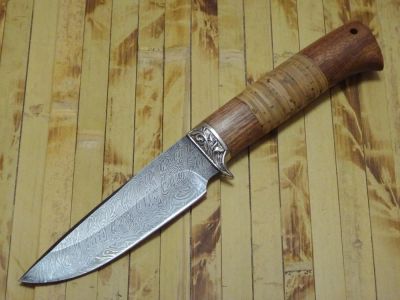 Лот: 8799712. Фото: 1. Нож "Белка" из Дамаска, сапели... Ножи, топоры