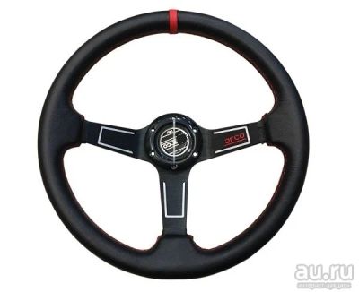Лот: 14710382. Фото: 1. Руль Sparco Черный/Красная нить. Ходовая, подвеска, рулевое управление