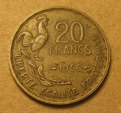 Лот: 9124006. Фото: 1. Франция 20 франков 1950 (370). Европа
