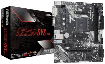 Лот: 18447202. Фото: 1. Материнская плата ASRock A320M-DVS... Материнские платы