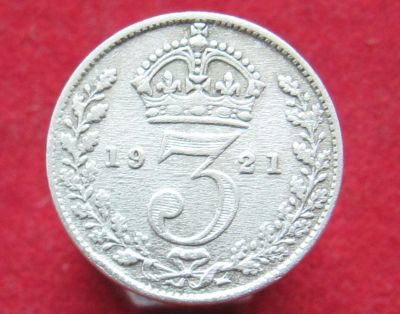 Лот: 12959883. Фото: 1. Серебро. Великобритания 3 пенса... Остальные страны