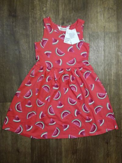 Лот: 14180365. Фото: 1. Платье H&M с арбузами 122-128. Платья, сарафаны
