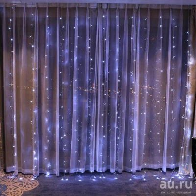 Лот: 15103722. Фото: 1. Штора 320LED белая, 3х2м прозр... Гирлянды, шарики, новогодние аксессуары