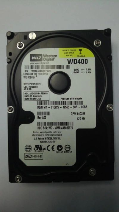 Лот: 10234834. Фото: 1. HDD 40Gb IDE WD400. Жёсткие диски