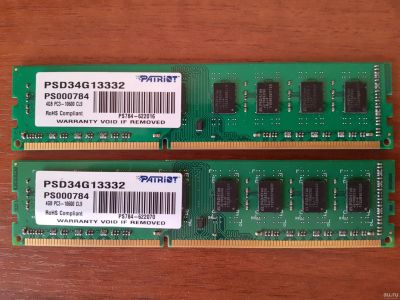 Лот: 17480111. Фото: 1. Patriot 8gb(2x4gb) DDR3. Оперативная память