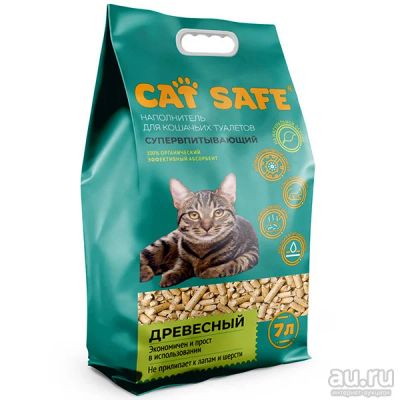 Лот: 18047905. Фото: 1. Cat safe наполнитель древесный... Миски, лотки, наполнители