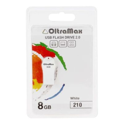 Лот: 11686146. Фото: 1. USB 8GB OltraMax 210 белый. USB-флеш карты