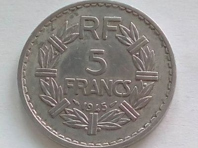 Лот: 19158394. Фото: 1. Монета Франции 5 франков, 1945... Европа