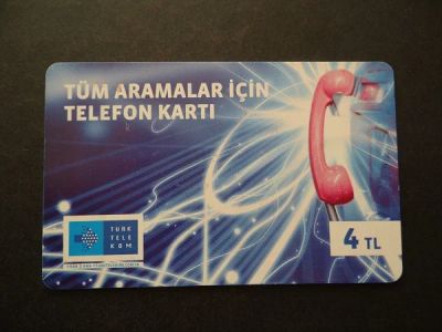 Лот: 7567597. Фото: 1. Телефонная карта TurkTelekom 4TL... Телефонные, пластиковые карты