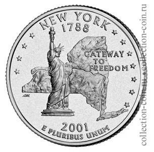 Лот: 11308156. Фото: 1. США 25 центов 2001 года. Серии... Америка