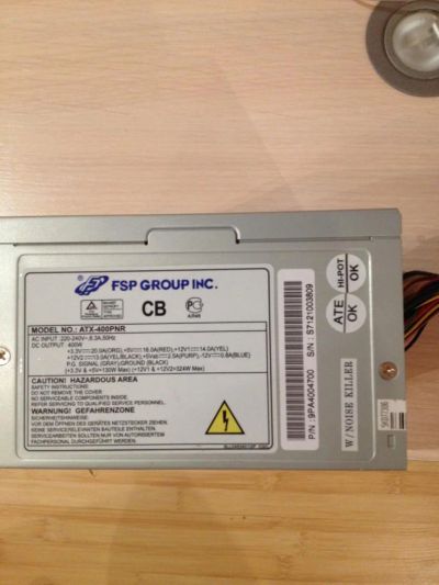 Лот: 4728378. Фото: 1. Блок питания компьютера 400 W... Корпуса, блоки питания
