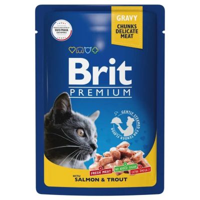 Лот: 24830660. Фото: 1. Brit Premium пауч для кошек (кусочки... Корма