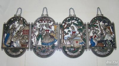 Лот: 14930599. Фото: 1. Плакетки литые винтажные Времена... Другое (антиквариат)