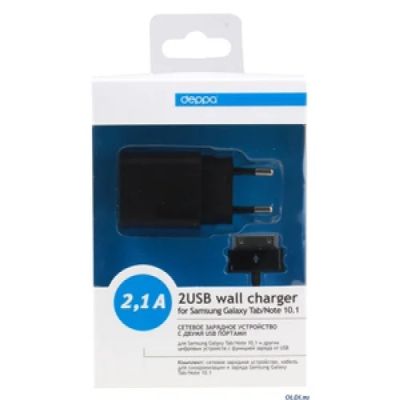 Лот: 3424941. Фото: 1. СЗУ на 2 USB Deppa 2,1А + кабель... Зарядные устройства, блоки питания, адаптеры сетевые для смартфонов