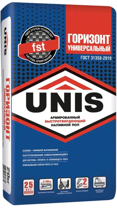 Лот: 20347976. Фото: 1. Пол наливной UNIS, 2 мешка. Напольные покрытия