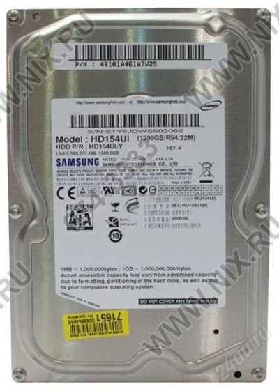Лот: 1841520. Фото: 1. HDD 1.5 Tb SATA-II 300 Samsung... Жёсткие диски (HDD)