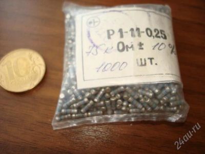 Лот: 2691725. Фото: 1. Резистор Р1-11-0,125 75кОм, цена... Резисторы