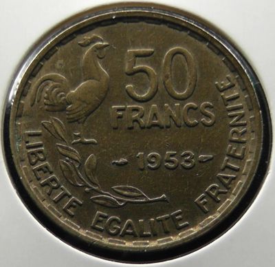Лот: 11604689. Фото: 1. Франция монета 50 франков 1953... Европа