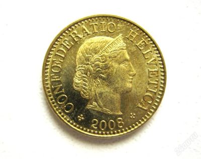 Лот: 1358651. Фото: 1. монета 5 раппен (1/20 швейцарского... Европа