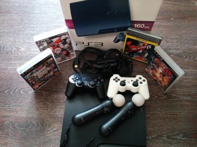 Лот: 7000955. Фото: 1. Sony Playstation 3 + игры + HDMI... Консоли