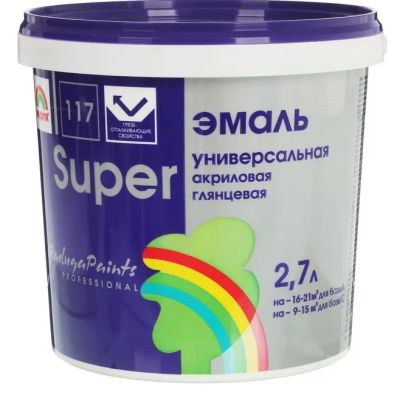 Лот: 19510294. Фото: 1. Эмаль универсальная Super белая... Краски, лаки, растворитель