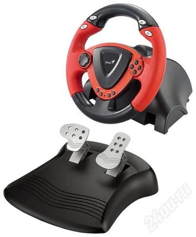Лот: 267823. Фото: 1. Pуль+ педали Genius TwinWheel... Рули, джойстики