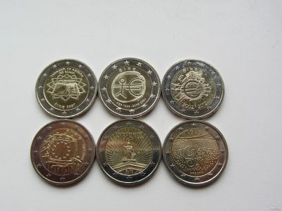 Лот: 14765395. Фото: 1. Ирландия 2 евро полный набор из... Европа