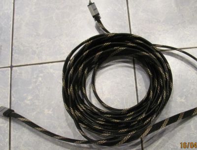 Лот: 3983951. Фото: 1. Кабель HDMI 10 м - на одном конце... Шлейфы, кабели, переходники