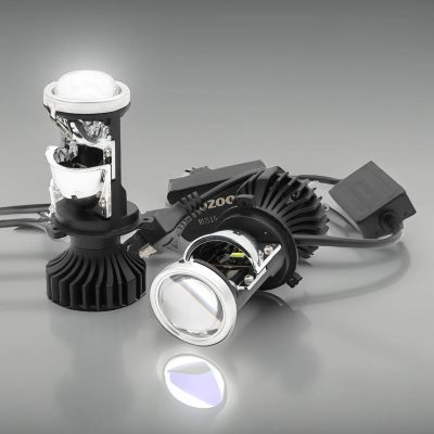 Лот: 23551834. Фото: 1. Мини линзы h4 aozoom bi LED б... Оптика и освещение