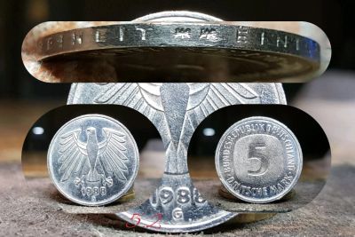 Лот: 12606919. Фото: 1. монета 5 марок . Германия 1988г... Германия и Австрия
