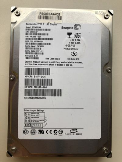 Лот: 18089217. Фото: 1. IDE 40Gb разных производителей. Жёсткие диски (HDD)