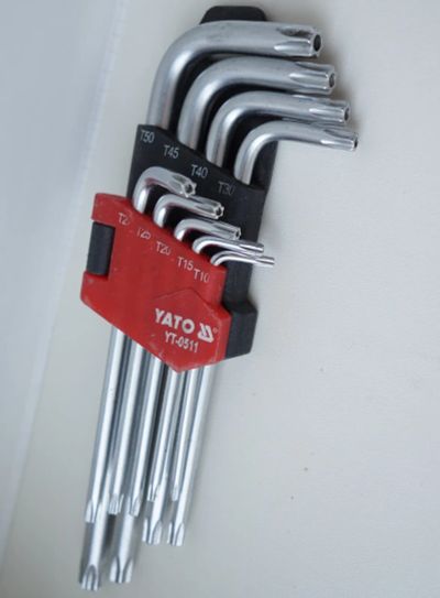 Лот: 20595290. Фото: 1. Набор имбусовых ключей Yato T10-T50. Наборы инструмента