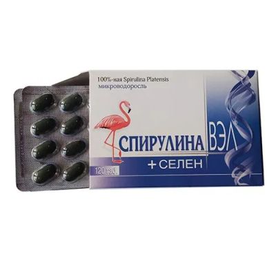 Лот: 24427302. Фото: 1. Спирулина ВЭЛ+селен таб. 500мг... Спортивное питание, витамины